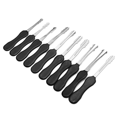 購入 黒のオートロックピックセット 10pcs ダブルサイドロックピックツール オンライン製造