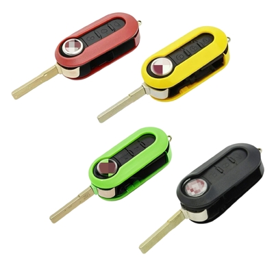 購入 フィアット3 ボタン フリップ リモートキー シェル 車鍵 シェル カラー オプション オンライン製造